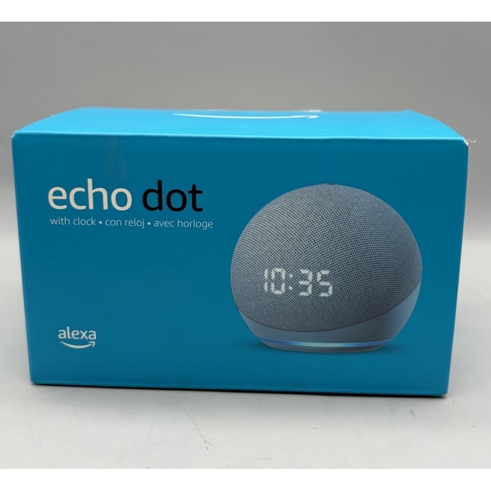 Amazon Echo Dot with Clock (4th Gen)- Twilight Blue - Sealed